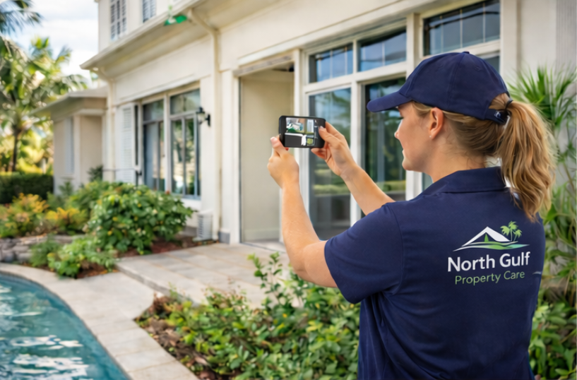 North Gulf Property Care documenting a residential property visit